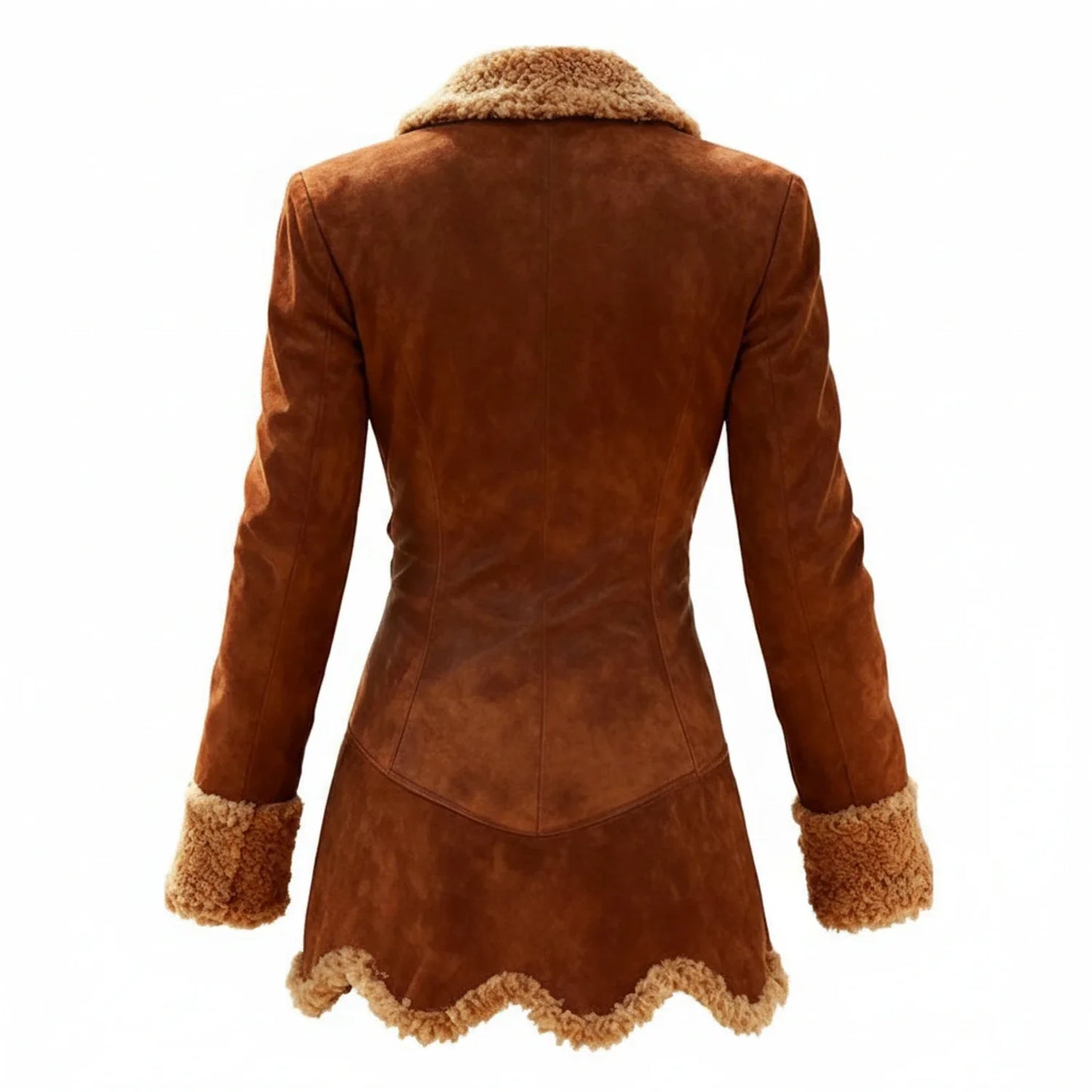 Fitted Fur Trim Asymmetrical Winter Coat for women | Evelisse