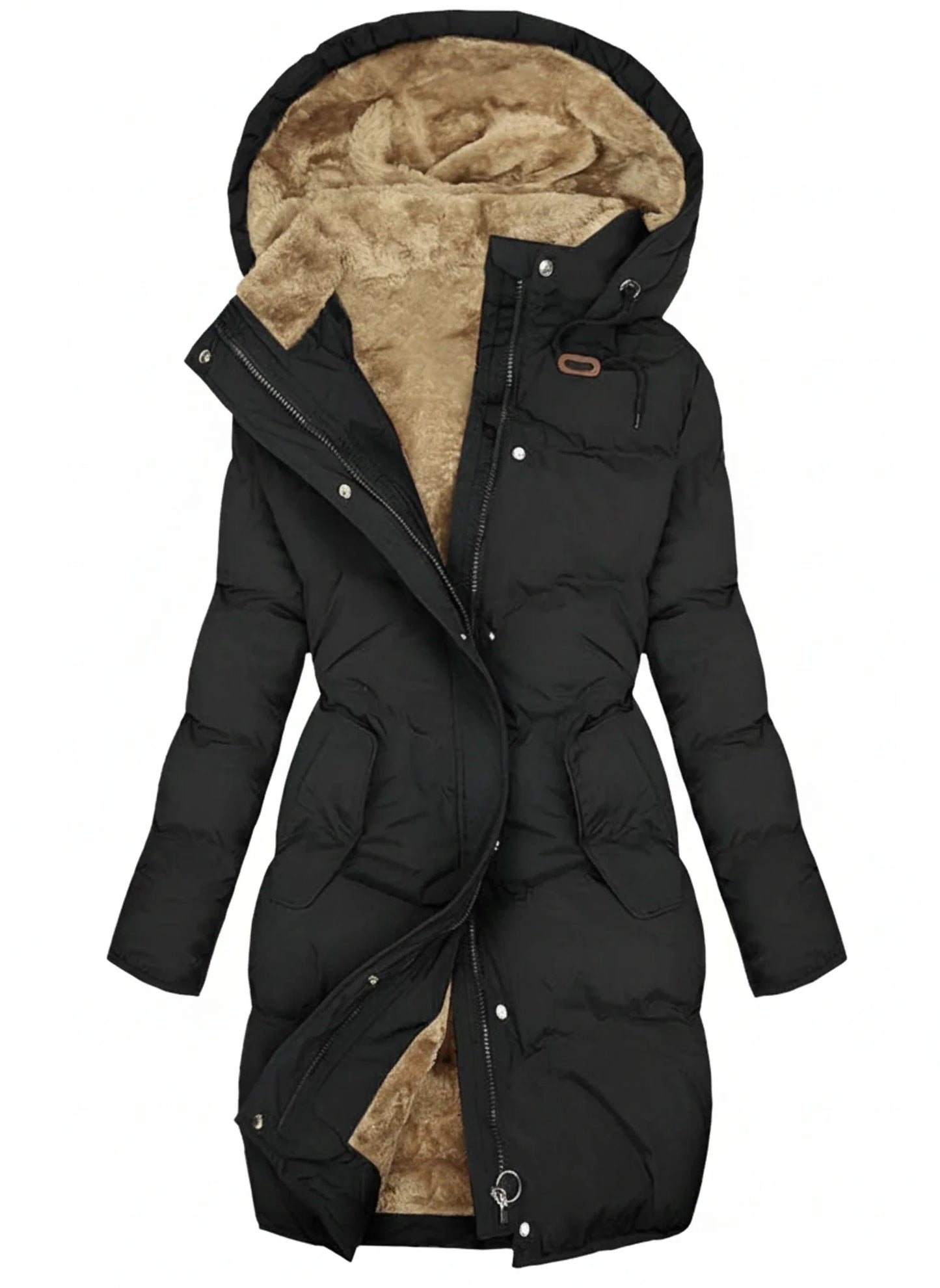 Hooded Quilted Long Puffer Jacket for women | Elowara