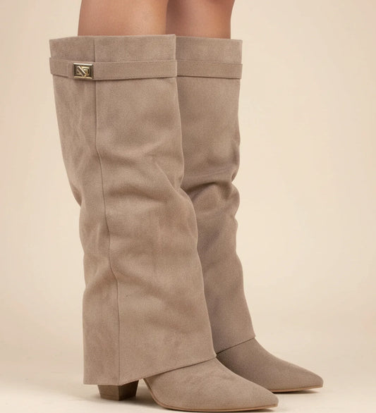Knee High Slouch Pointed Toe Boots for women | Valoria