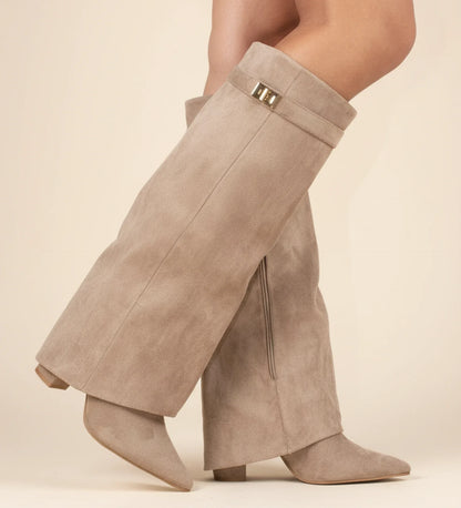 Knee High Slouch Pointed Toe Boots for women | Valoria