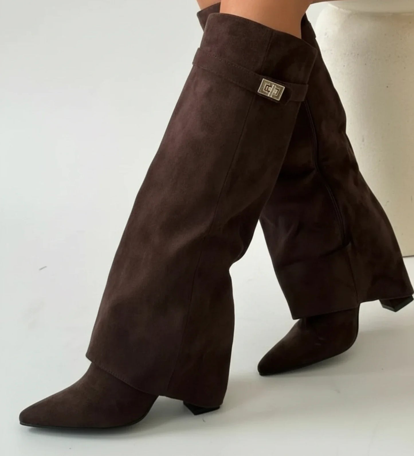 Knee High Slouch Pointed Toe Boots for women | Valoria